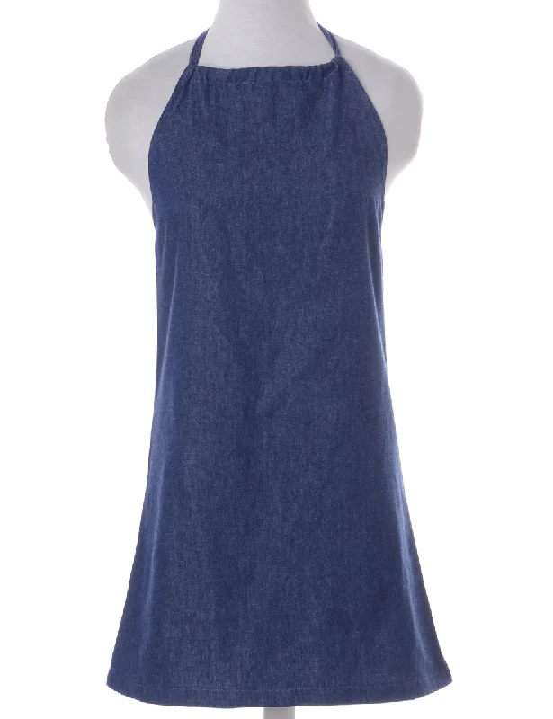 Label Erin Denim Halter Neck Dress