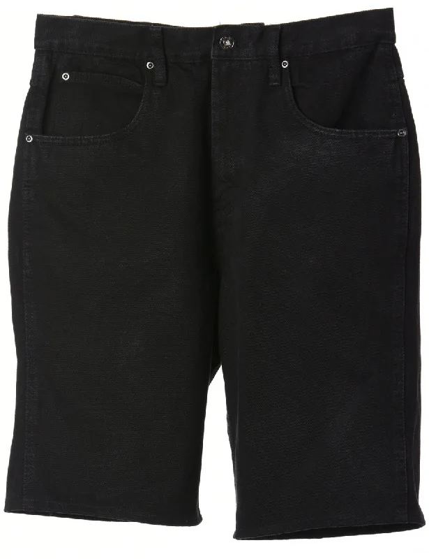 Label Hemmed Denim Shorts