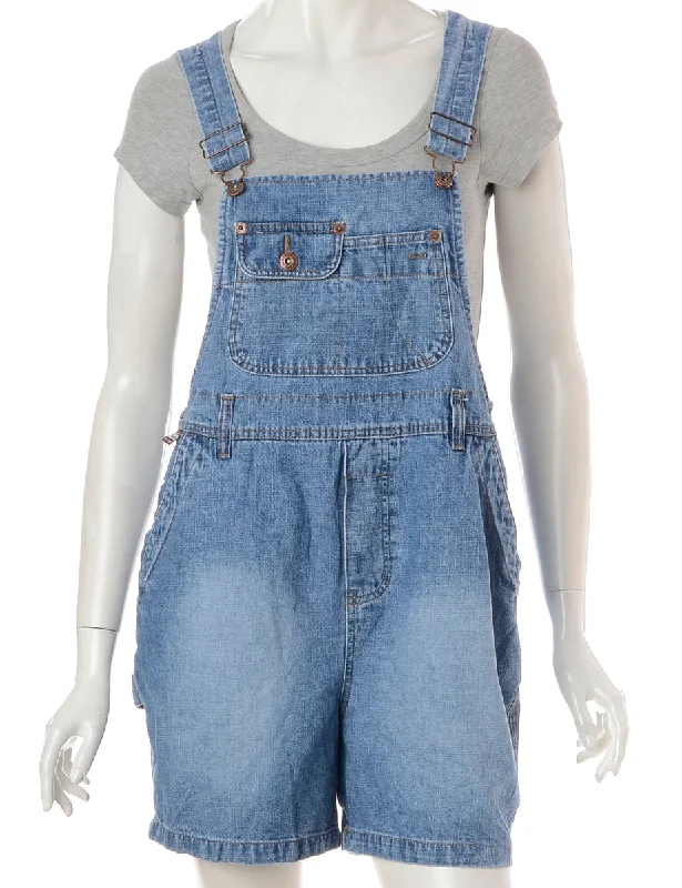 Label Jackie Cropped Denim Dungarees