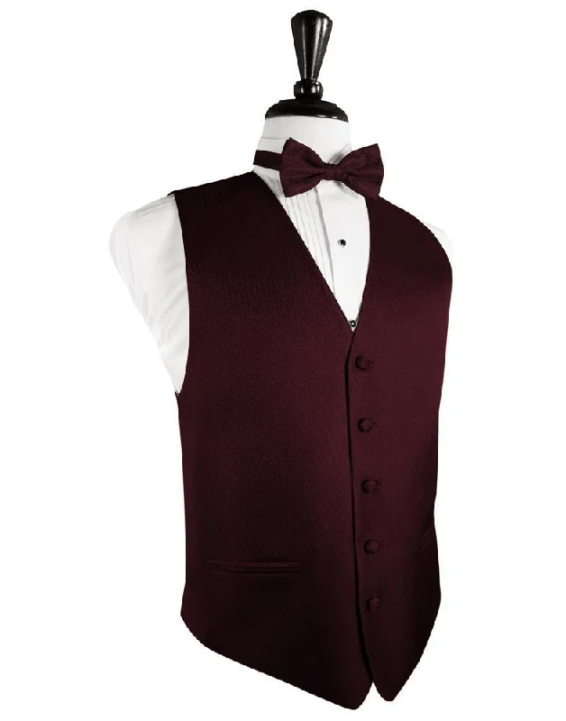 Merlot Herringbone Tuxedo Vest