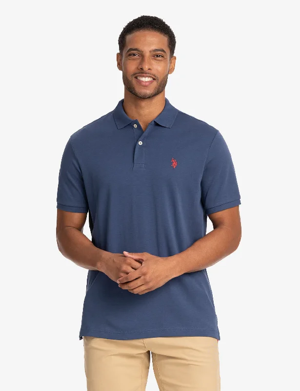 SOLID INTERLOCK POLO SHIRT