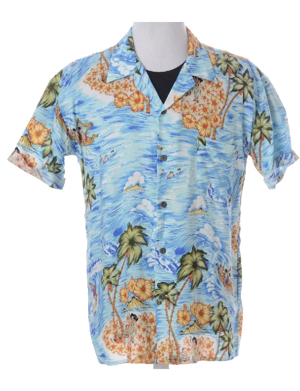 Label Harvey Roll Sleeve Hawaiian Shirt