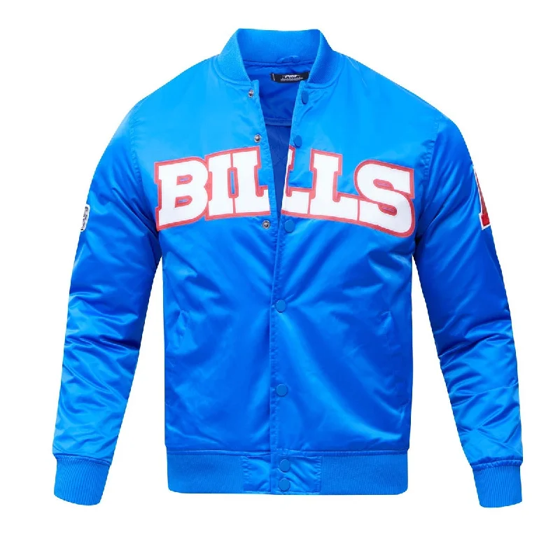 NFL BUFFALO BILLS BIG LOGO MEN'S SATIN JACKET (ROYAL BLUE)