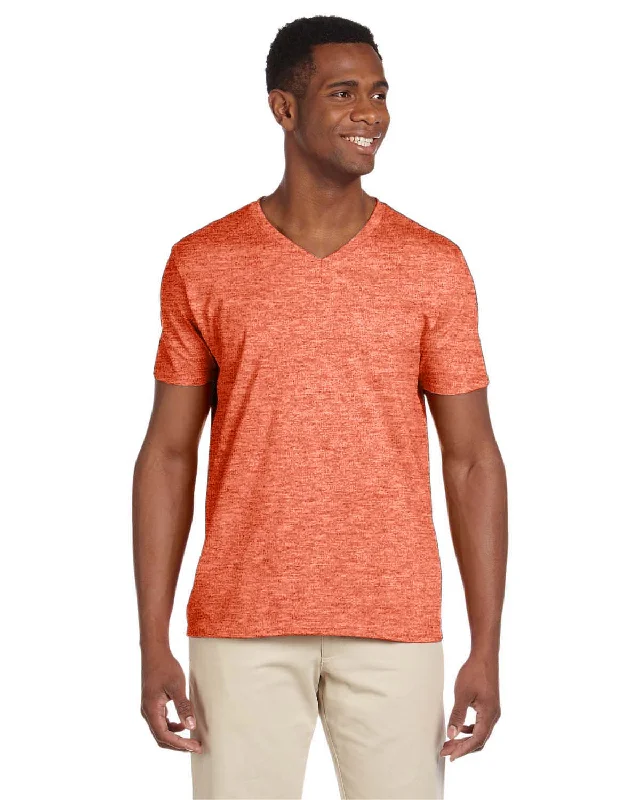 Gildan SoftStyle V-Neck T-Shirt | Heather Orange