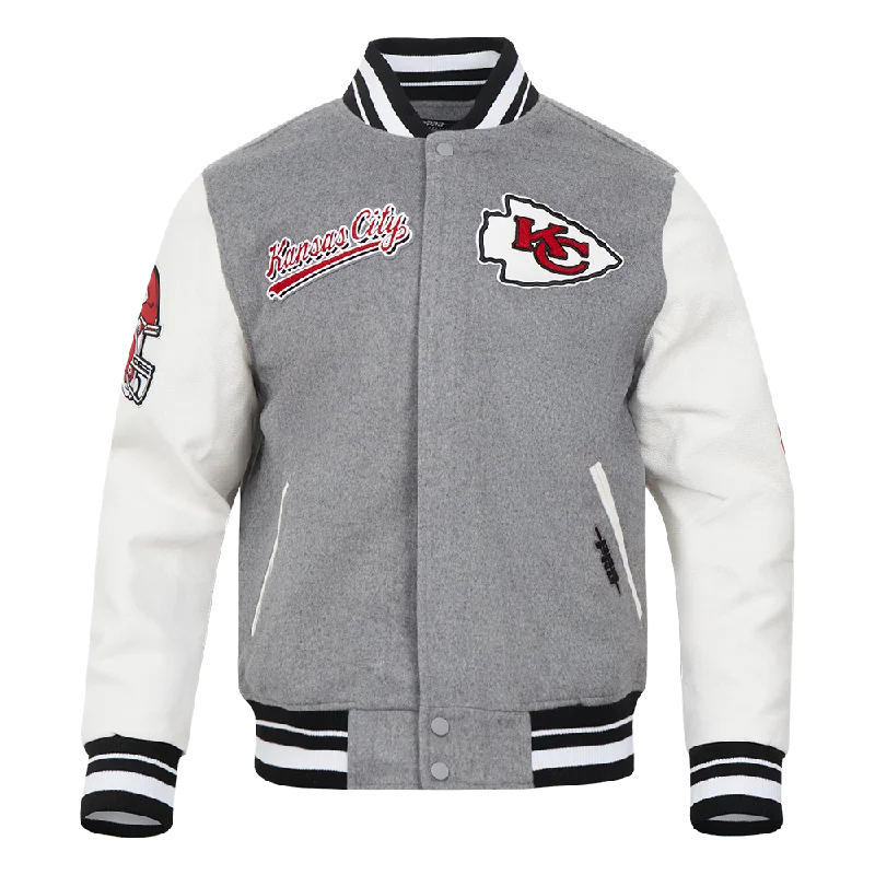 NFL KANSAS CITY CHIEFS SCRIPT TAIL MEN'S RIB WOOL VARSITY (HEATHER GREY/WHITE/BLACK)