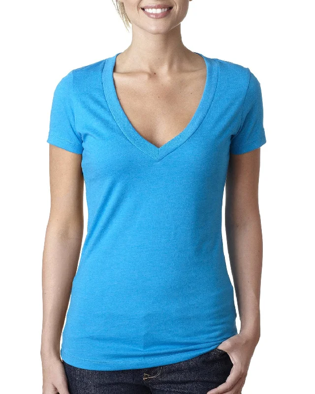 Next Level Ladies CVC Deep V-Neck Tee | Turquoise