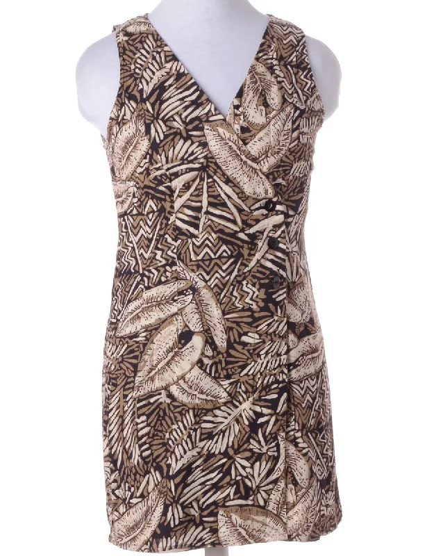 Label Foliage Short Dress