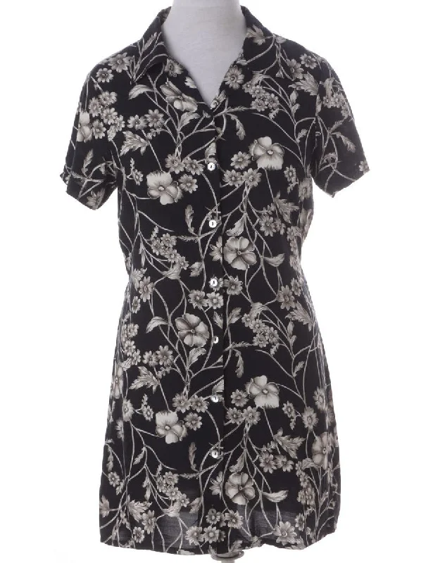 Label Floral Short Dress