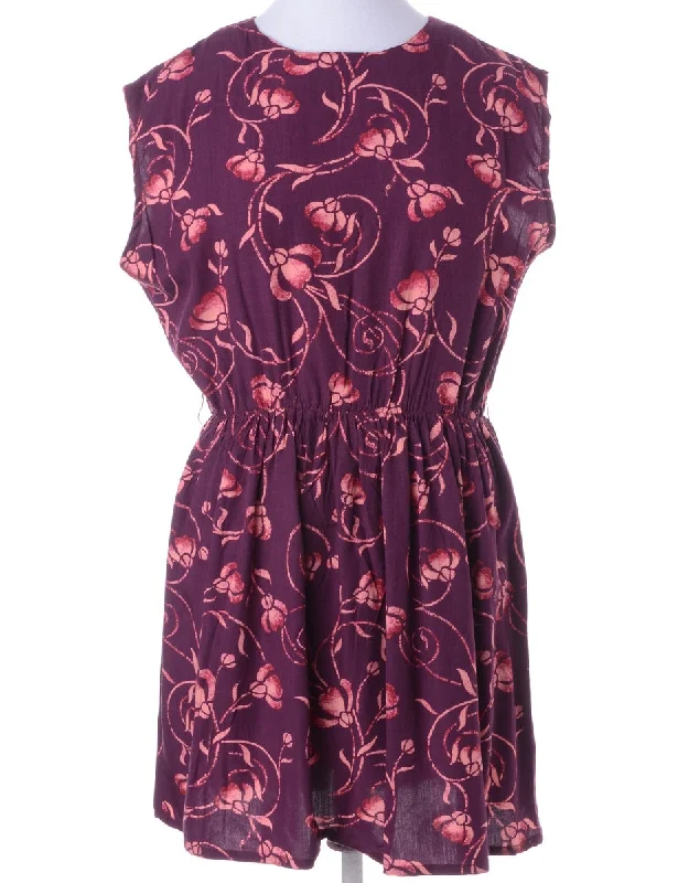 Label Floral Short Dress