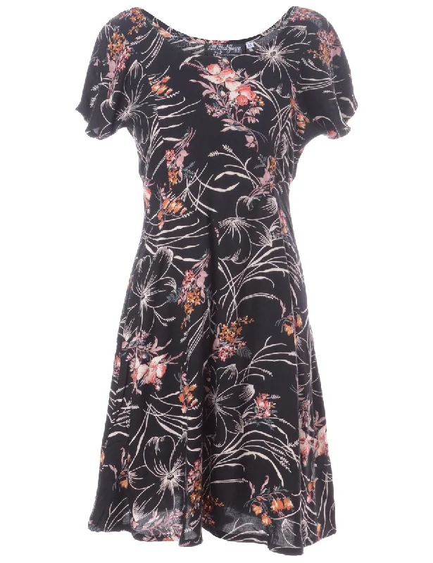 Label Floral Short Dress