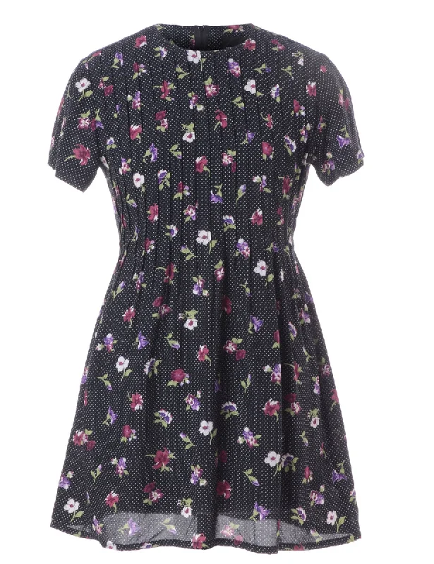 Label Floral Short Dress