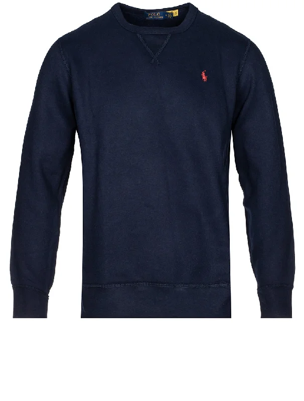 Fleece-Sweatshirt mit Rundhalsausschnitt, Cruise Navy