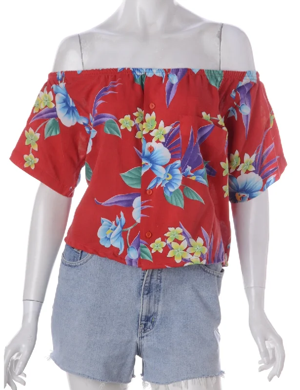 Label Hayley Hawaiian Off The Shoulder Top