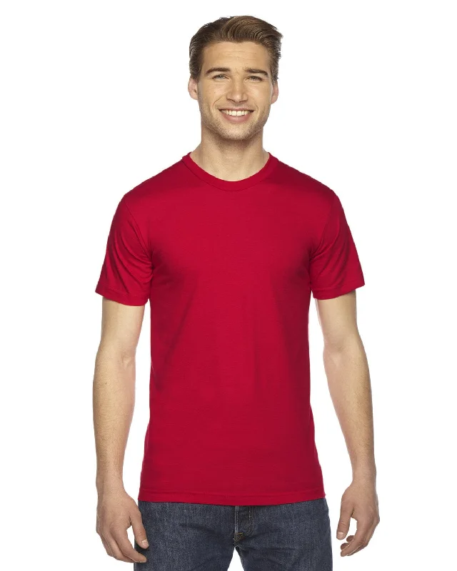 American Apparel Unisex Fine Jersey Short Sleeve T-Shirt | Red