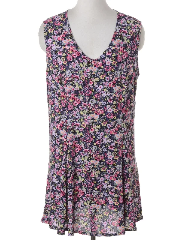 Label Floral Short Dress