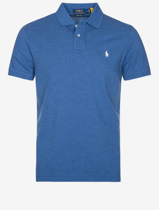 Poloshirt aus Mesh im Slim Fit nach Maß Blau