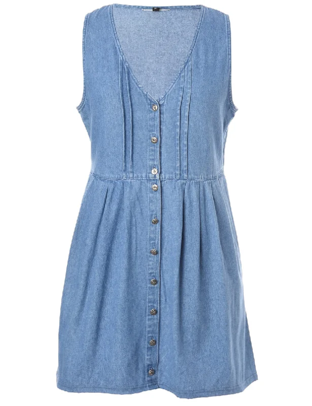 Label Heather Shortened Denim Dress - XL