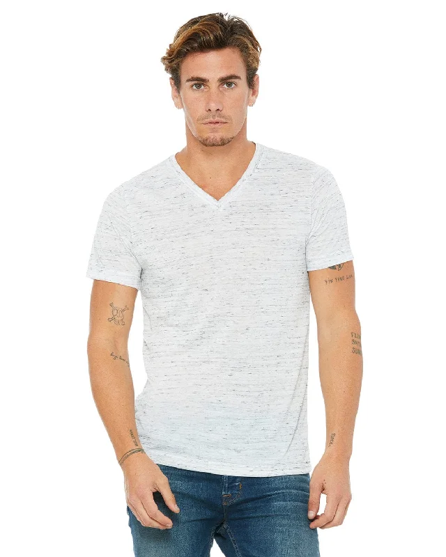 Bella+Canvas Unisex V-Neck T-Shirt | White Marble