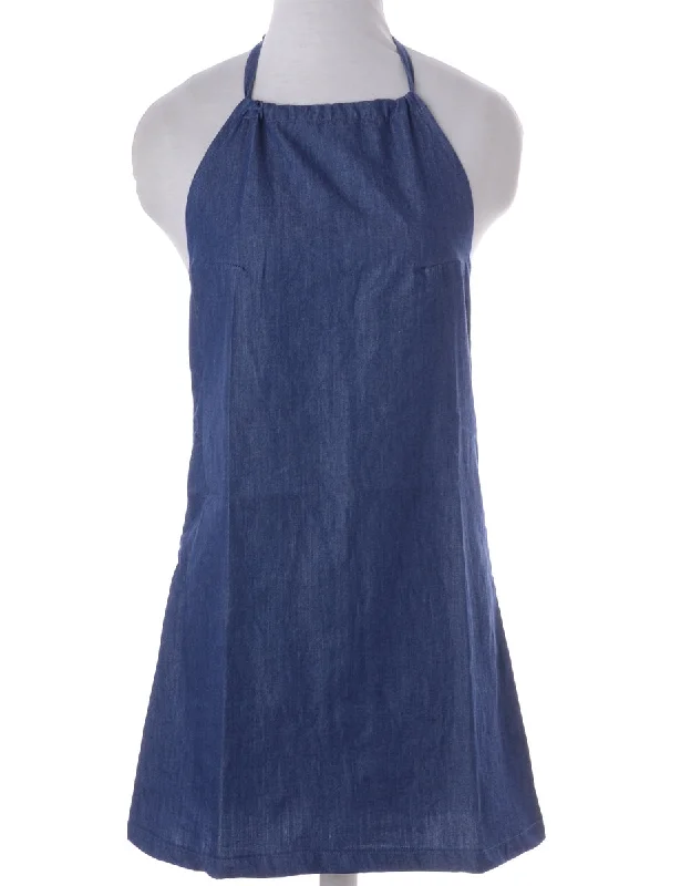 Label Erin Denim Halter Neck Dress