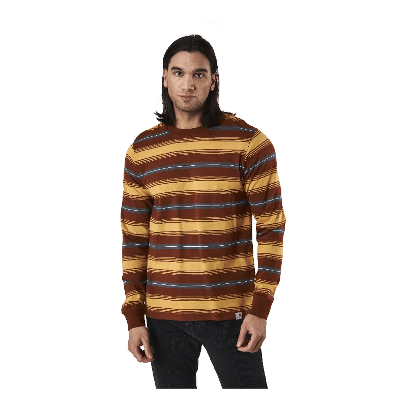 L/s Buren T-shirt Buren Stripe, Brandy