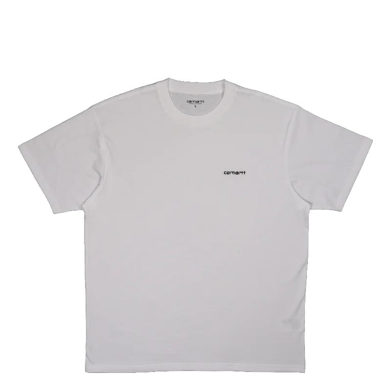 S/s Script Embroidery T-shirt White / Black