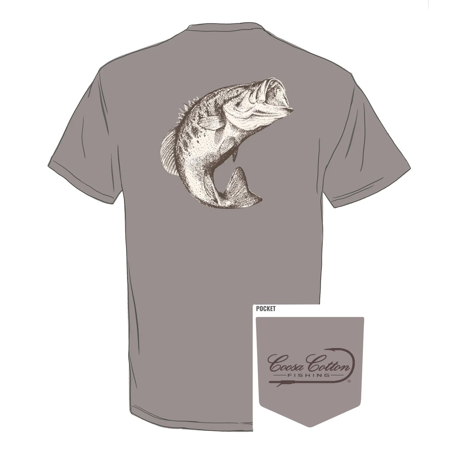 Coosa Cotton Stippled Bass Tee