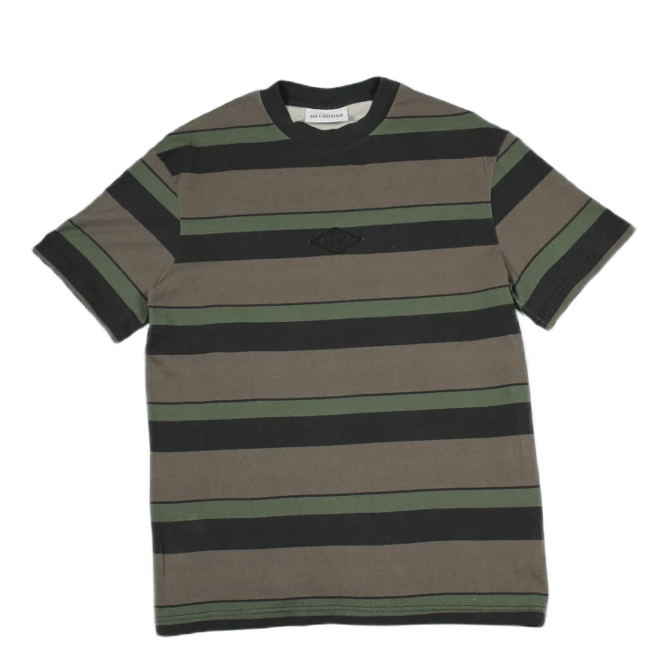 Boxy Tee Short Sleeve Dark Tonal Stripes