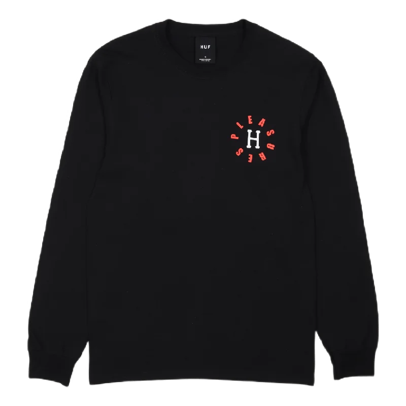 HUF X PLEASURES 12 GALAXIES L/S TEE BLACK