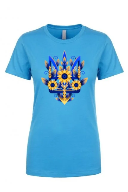 Female fit t-shirt "Sunflower Tryzub"