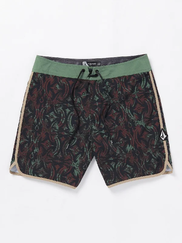 Lido Print Scallop Mod-Tech Trunks - Fir Green