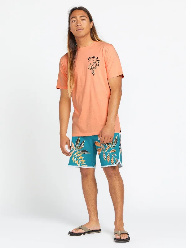 Lido Print Scallop Mod-Tech Trunks - Ocean Teal