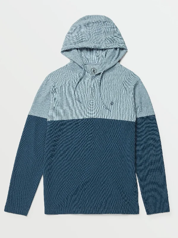 Nunez Colorblocked Thermal Shirt - Smokey Blue