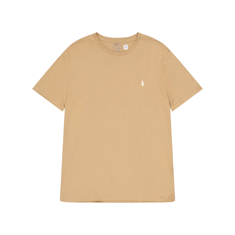 Custom Slim Jersey Crewneck T-Shirt Cafe Tan