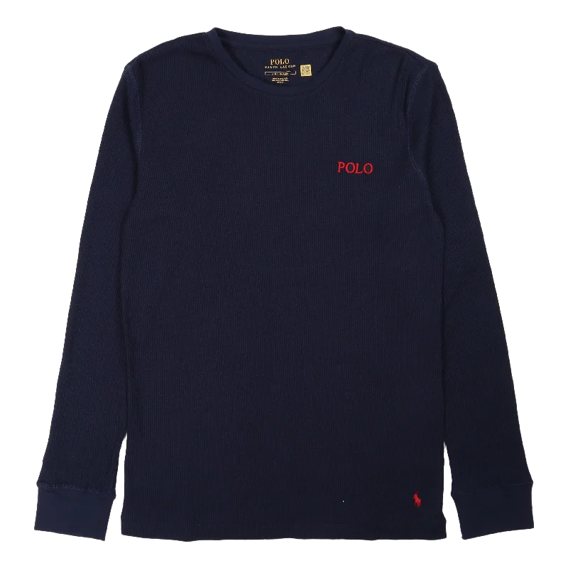 Waffle-Knit Sleep Shirt Cruise Navy