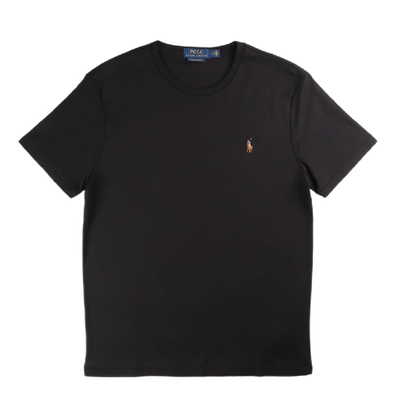 Custom Slim Fit Soft Cotton T-Shirt Polo Black