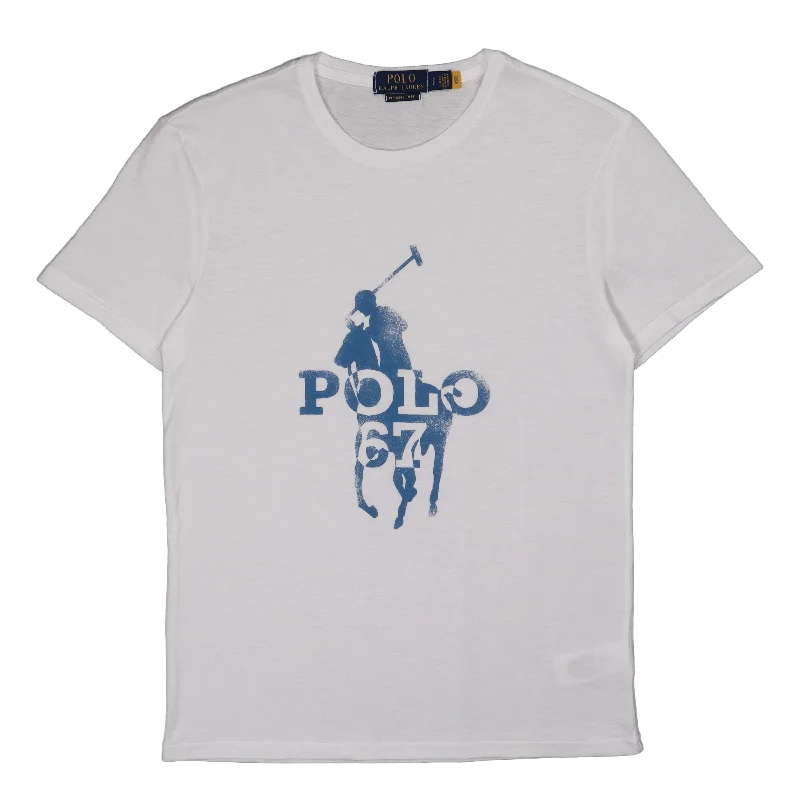 Custom Slim Fit Big Pony Logo T-Shirt White