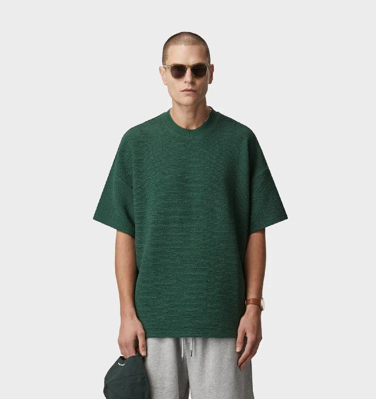 Ridged Box Tee - Forest Green