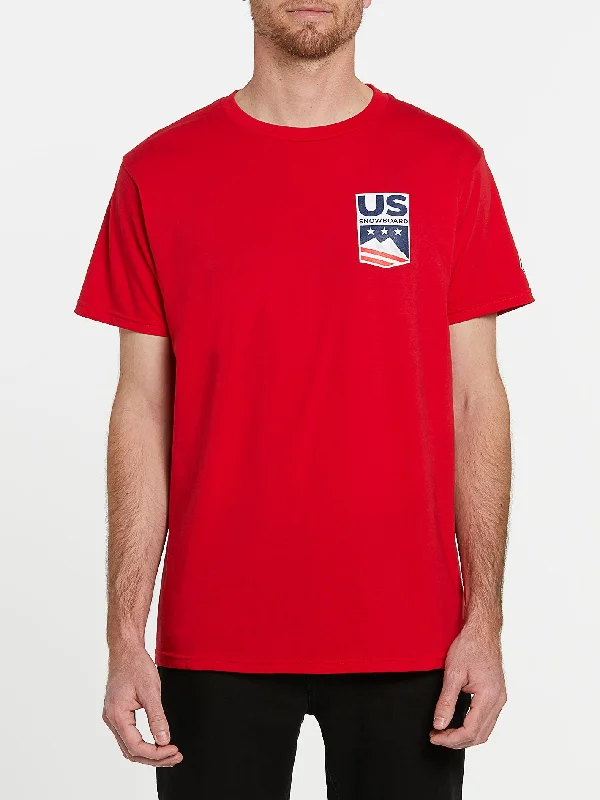 Mens USA Short Sleeve Tee - Red